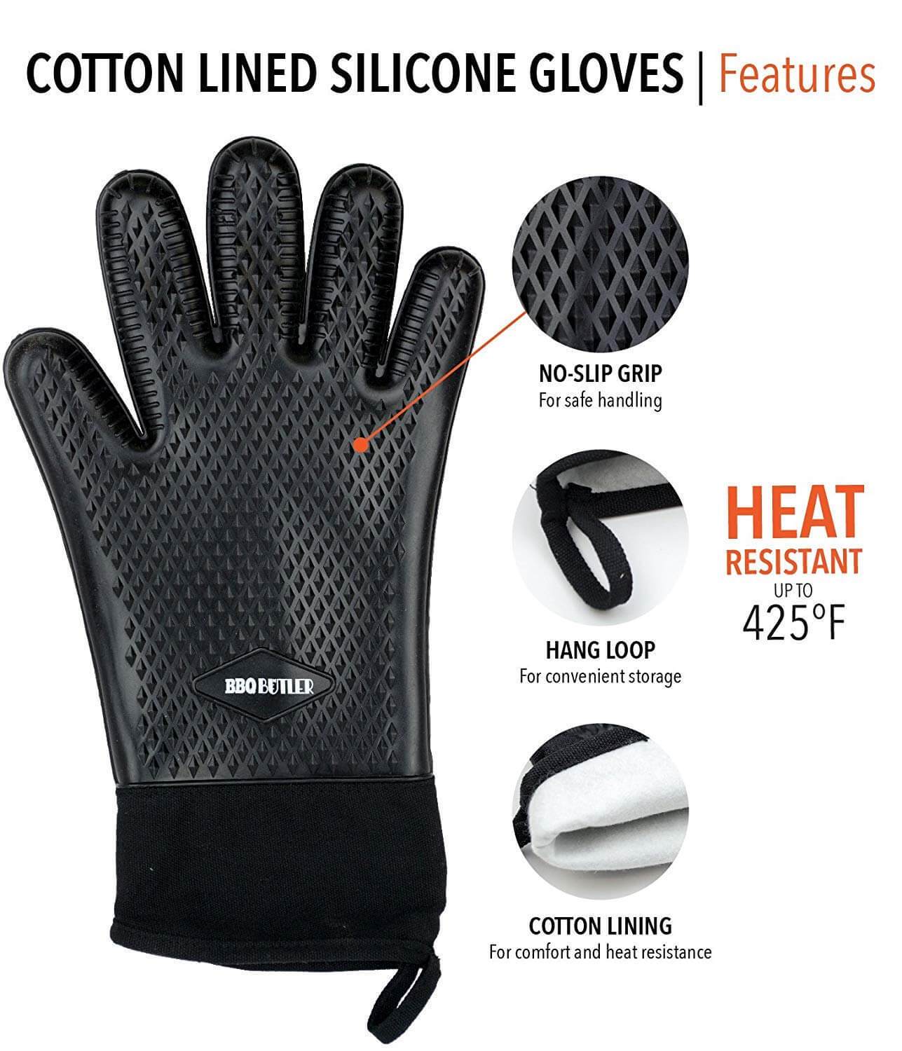 BBQ Butler Cotton Silicone Gloves - Thumbnail 4